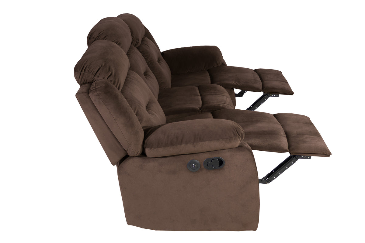Reclining Sofa - Chocolate