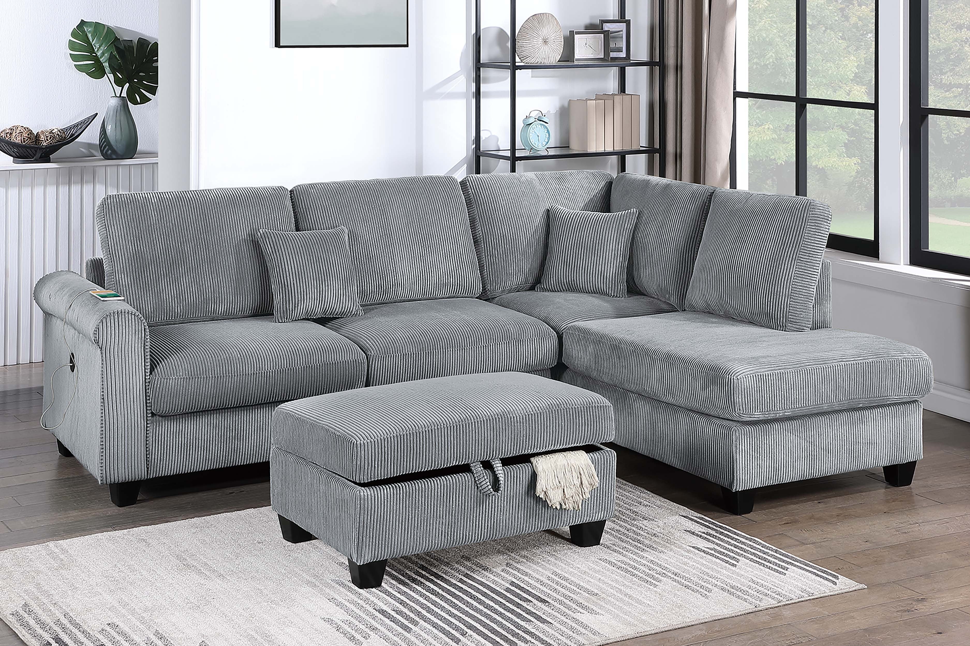 3-Piece Sectional Set - Fog