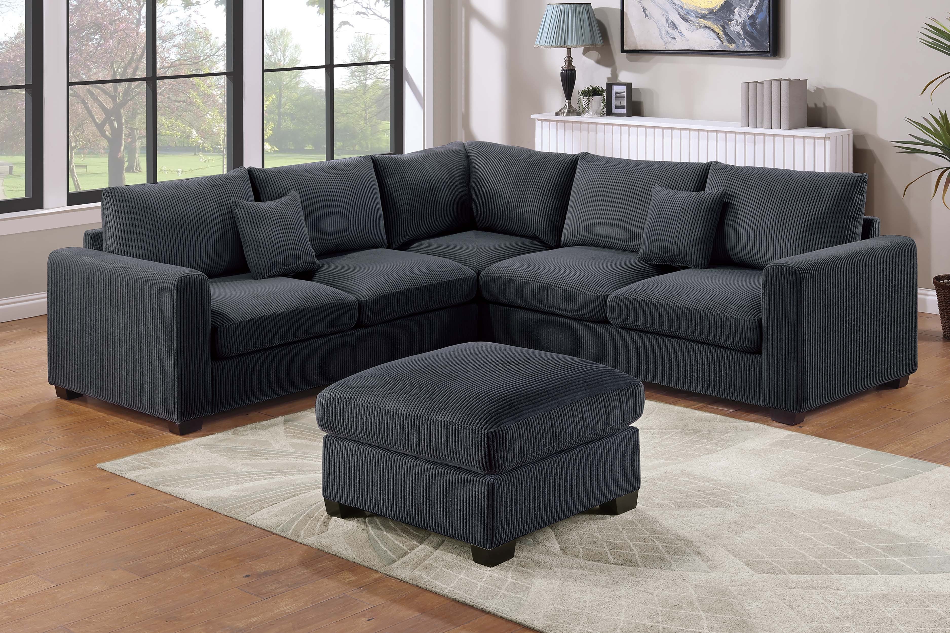 4-Piece Sectional Set - Black