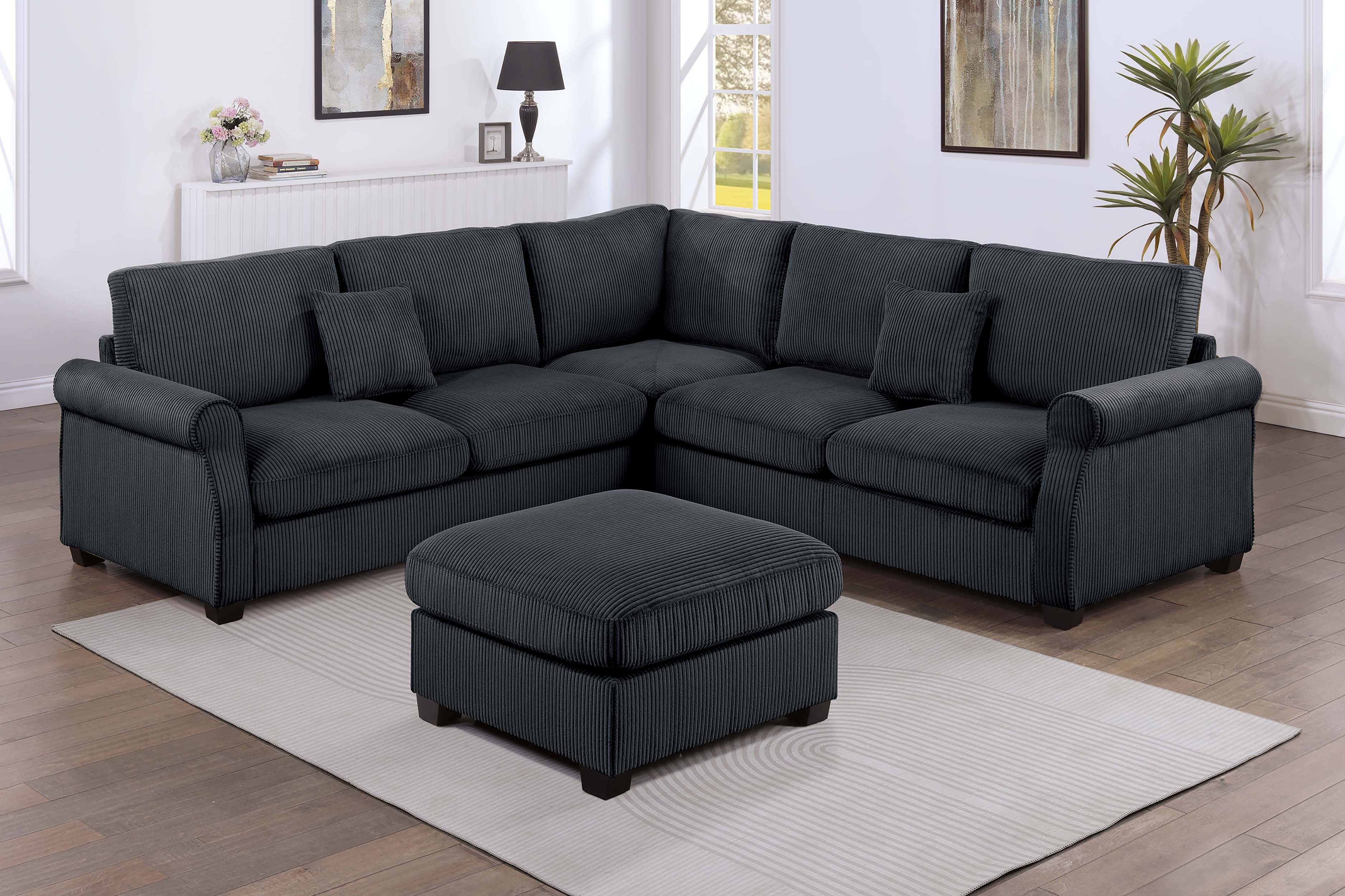 4-Piece Sectional Set - Black