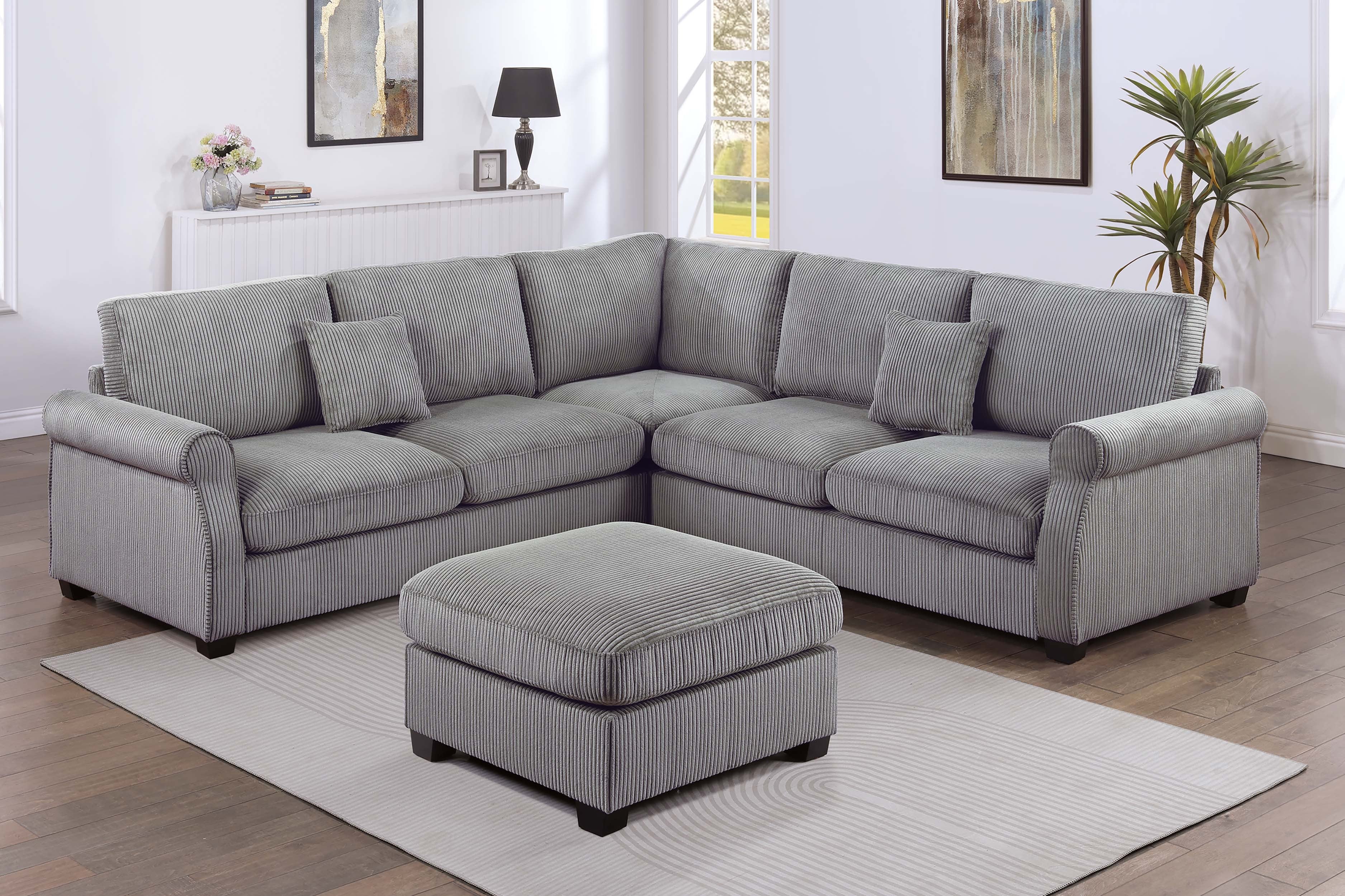 4-Piece Sectional Set - Fog