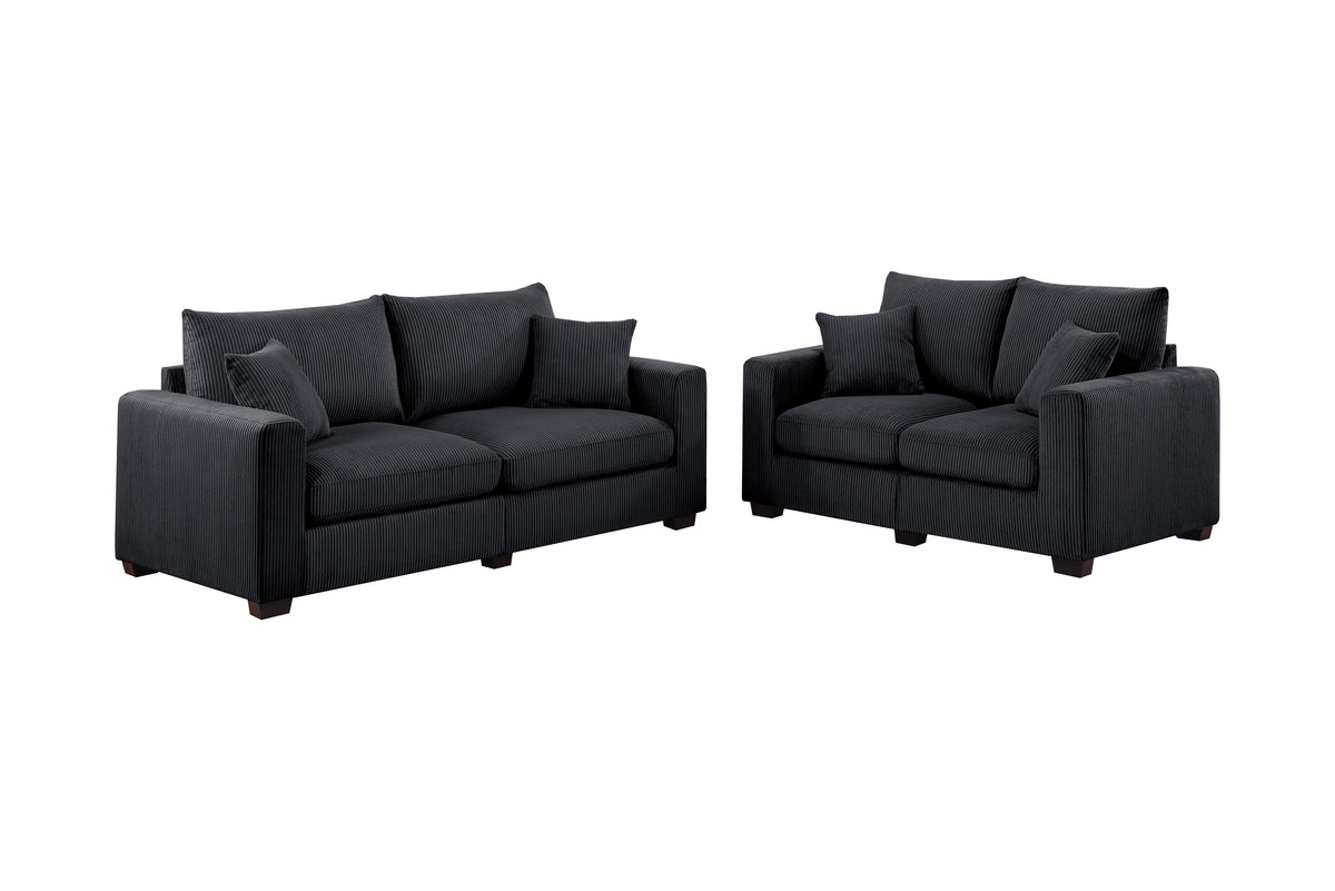 2-Pc Sofa Set - Black