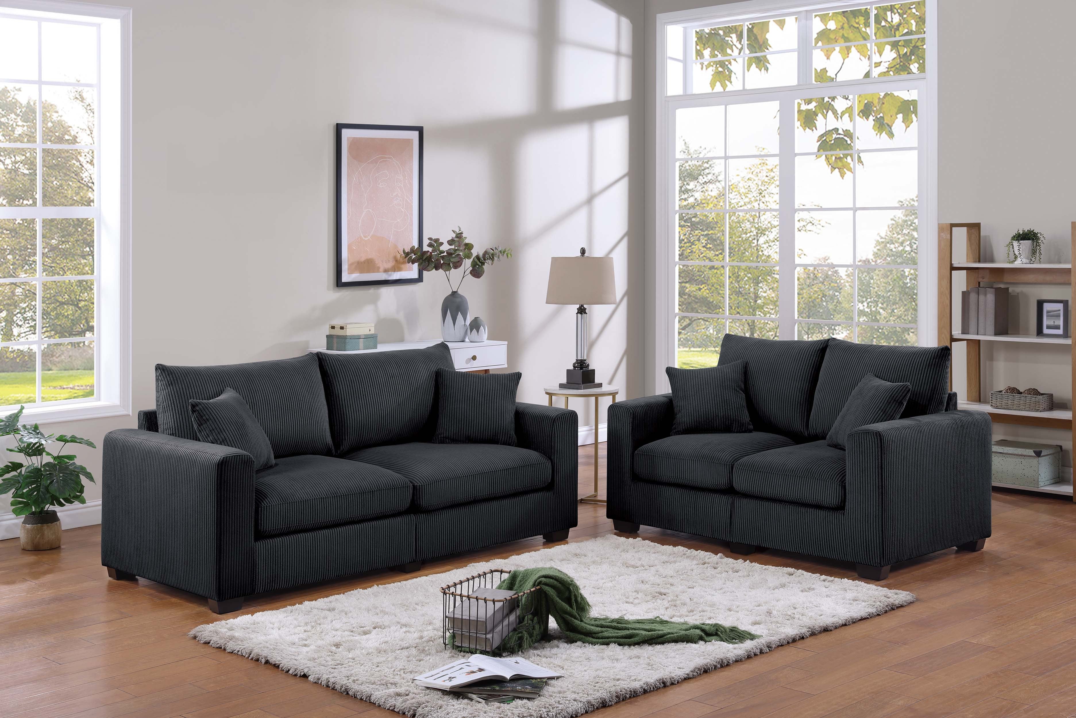 2-Piece Sofa Set - Black