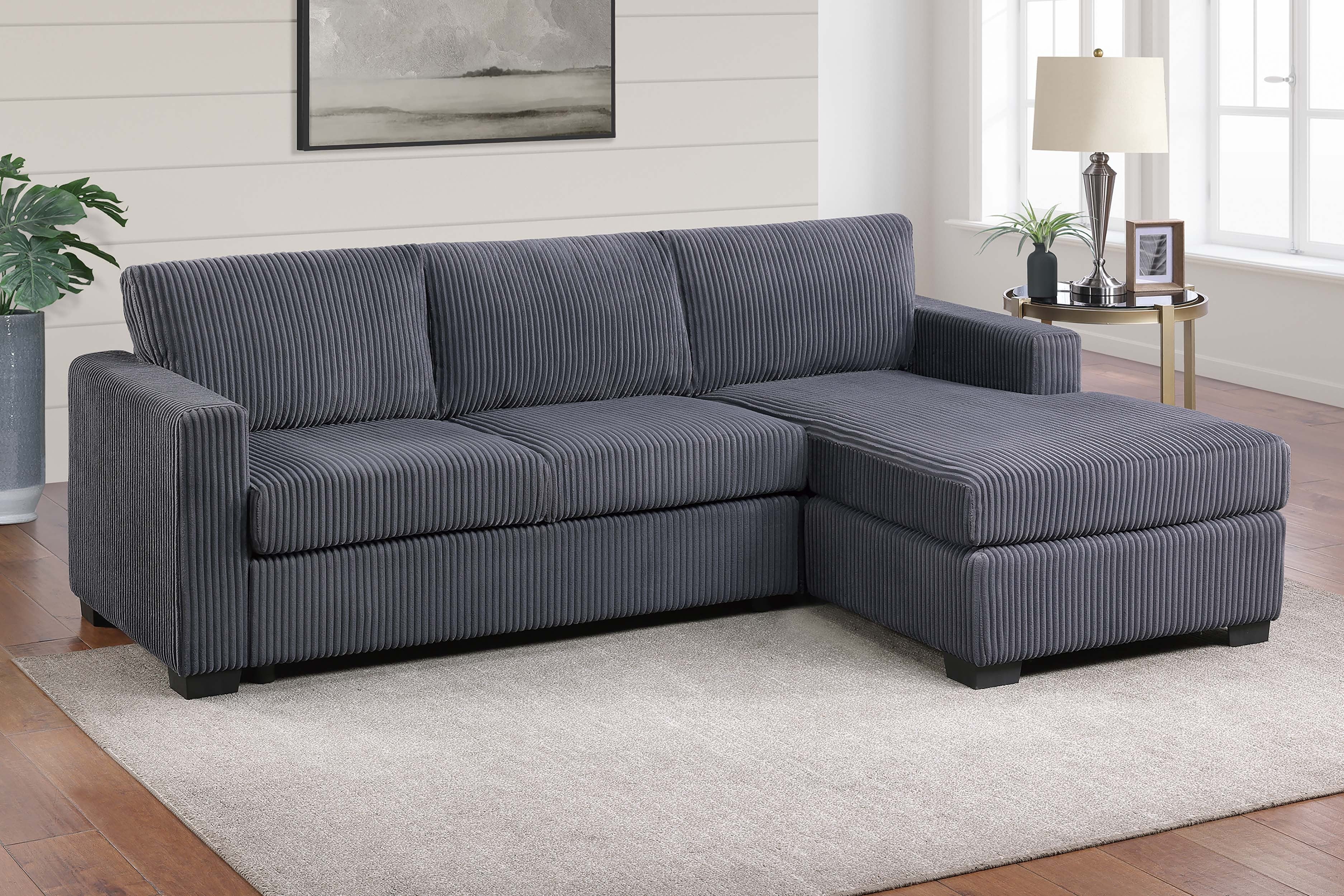 2-Piece Sectional Sofa - Dark Gray