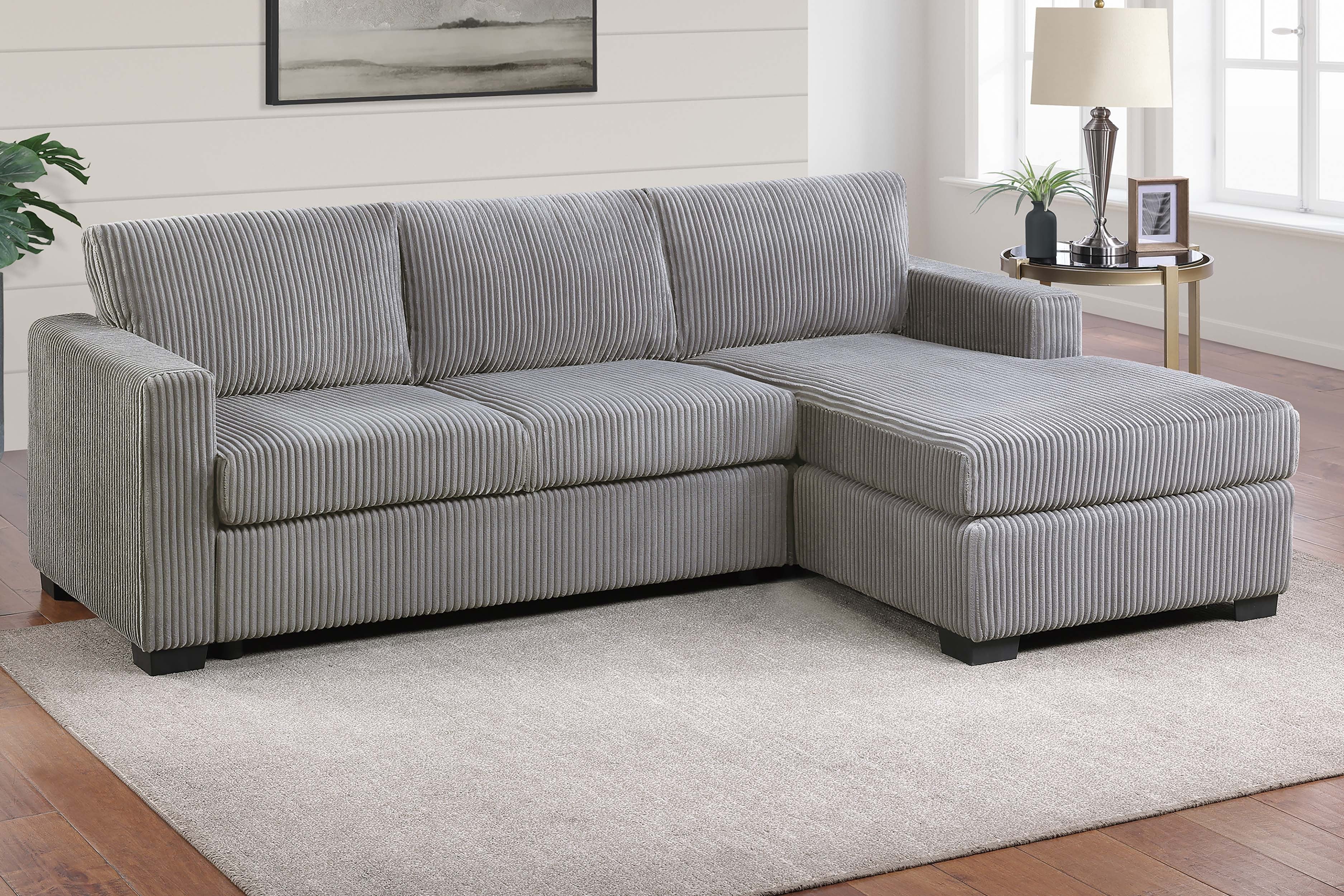 2-Piece Sectional Sofa - Light Gray