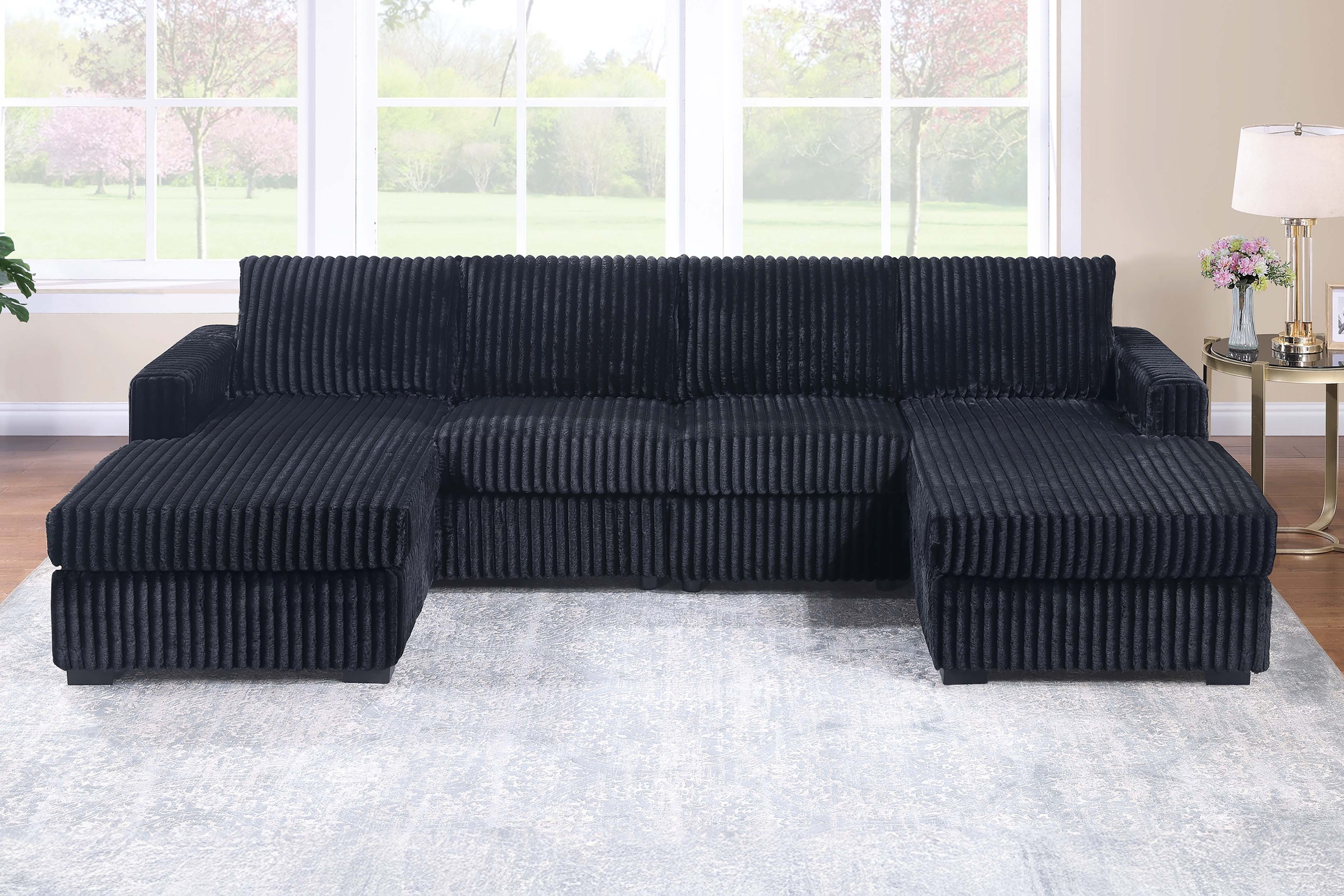 3-Piece Sectional Set - Black