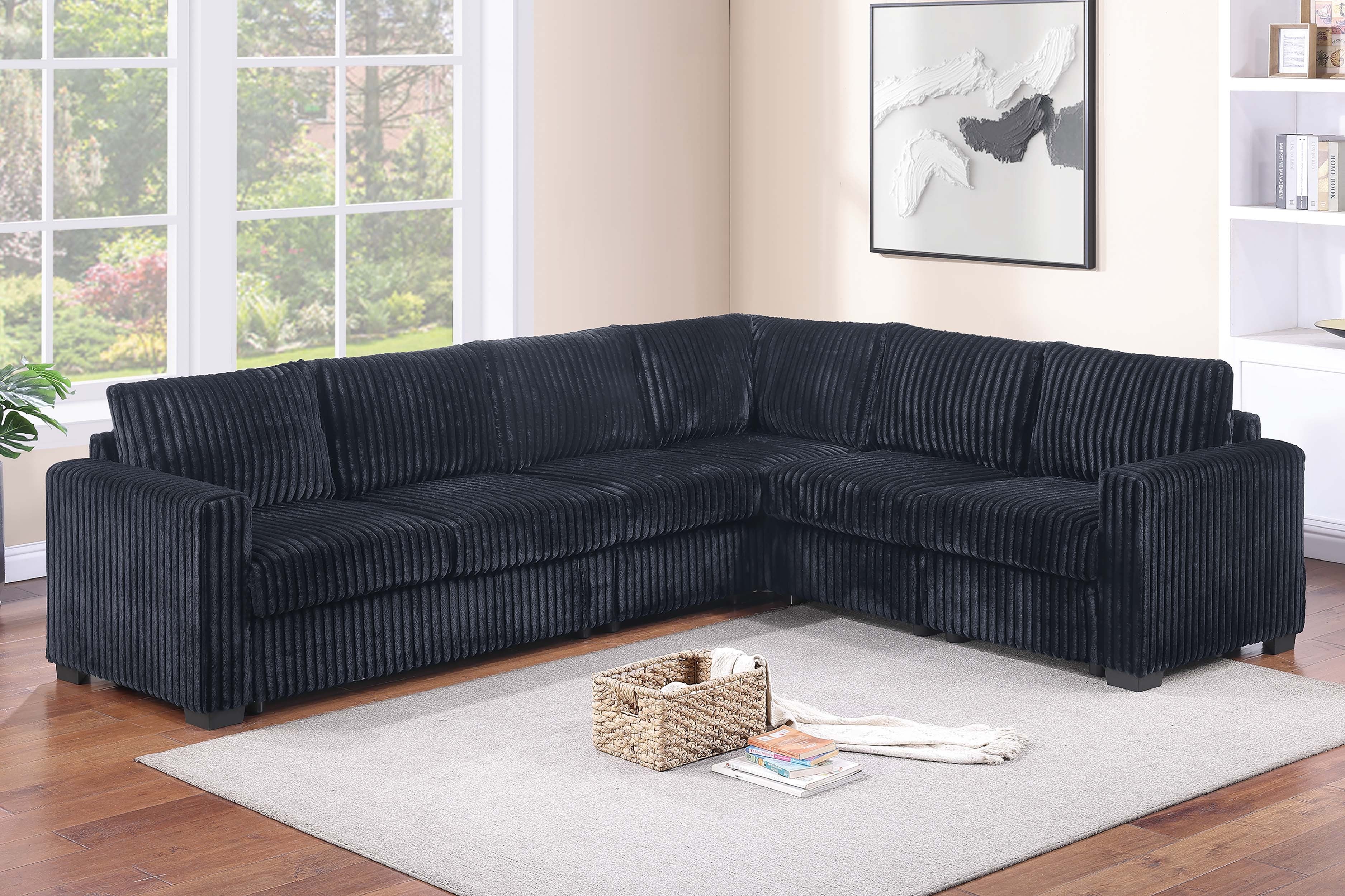 4-Piece Sectional Set - Black