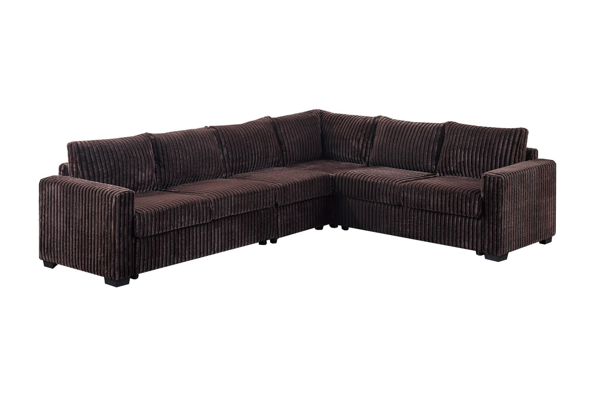4-Pc Sectional Sofa - Coffee