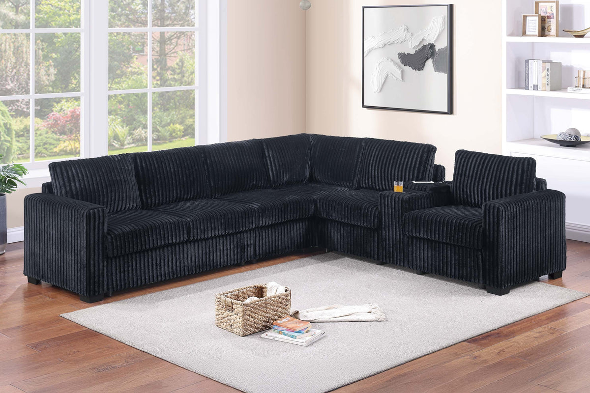 4-Pc Sectional Sofa - Black