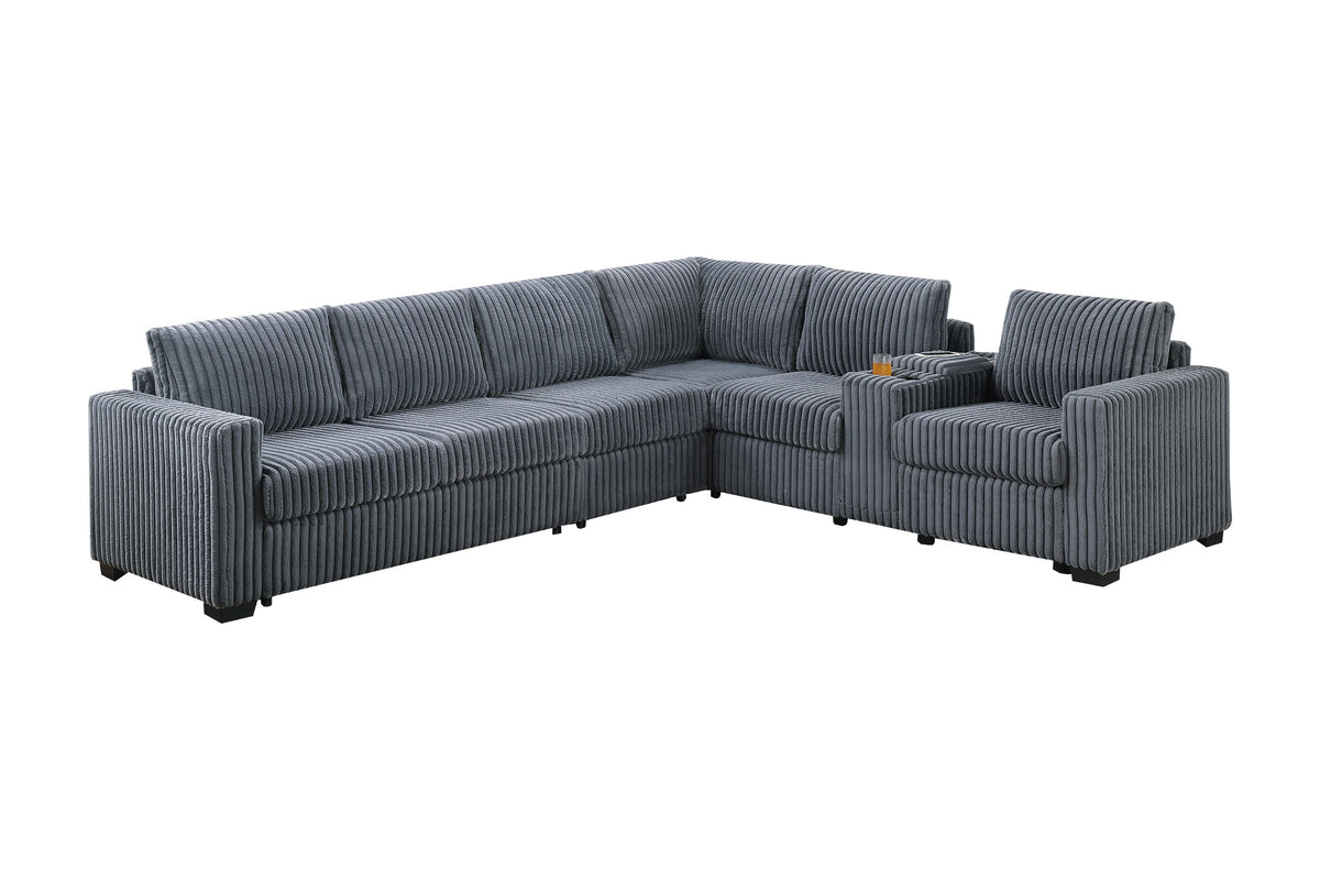 4-Pc Sectional Sofa - Dark Gray