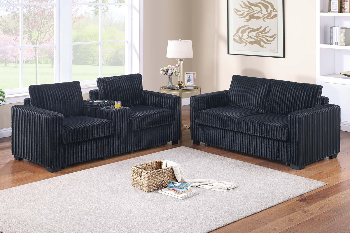 2-Pc Sofa Set - Black