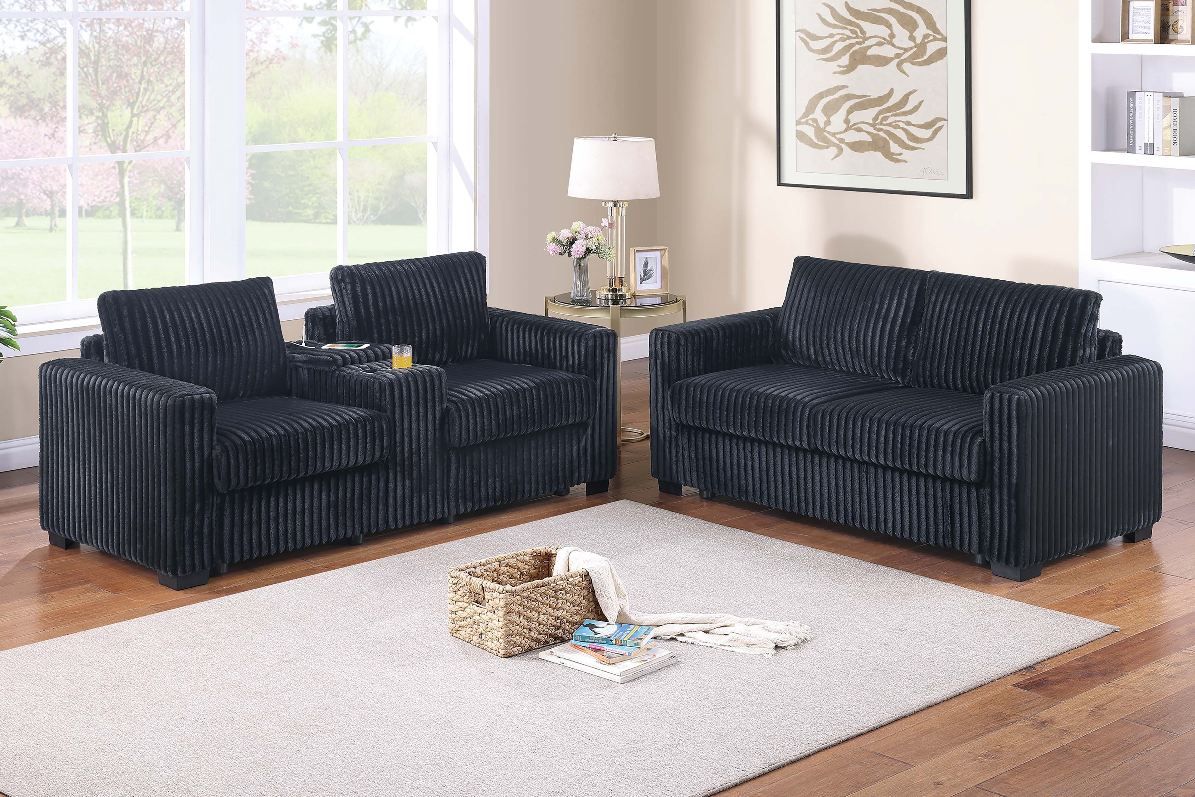 2-Piece Sofa Set - Black