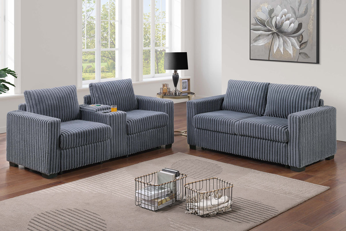2-Pc Sofa Set - Dark Gray