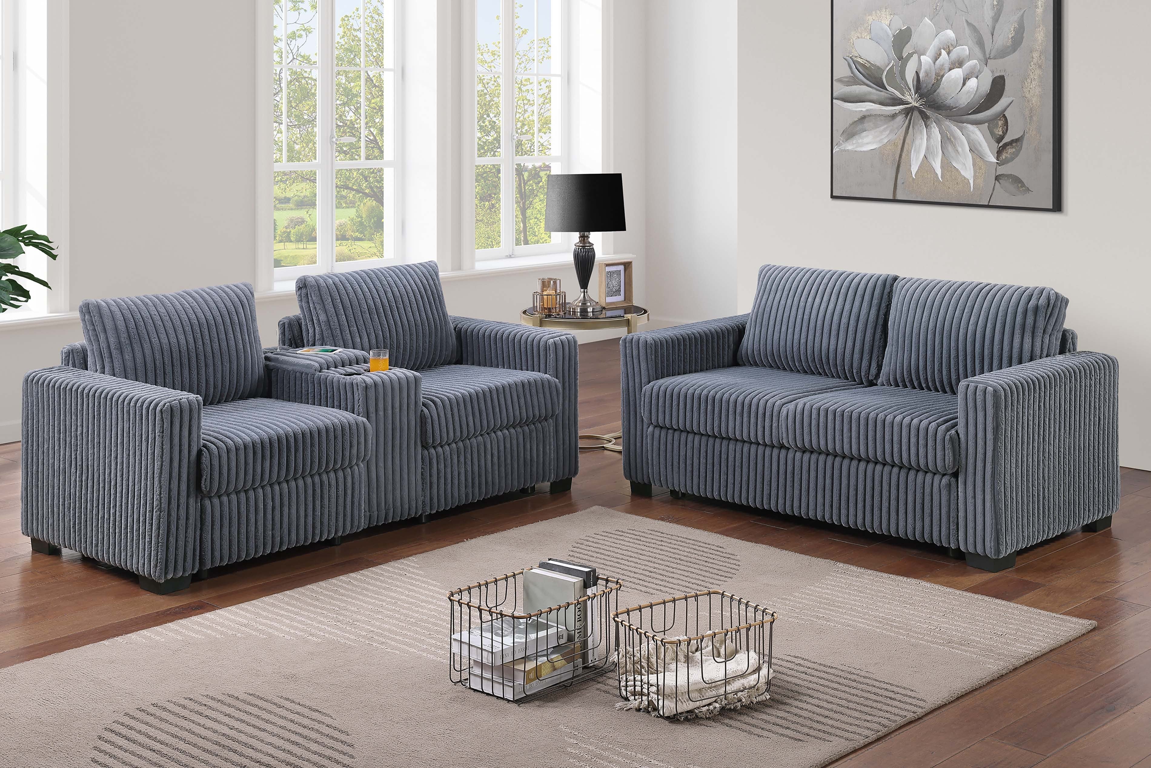 2-Piece Sofa Set - Dark Gray