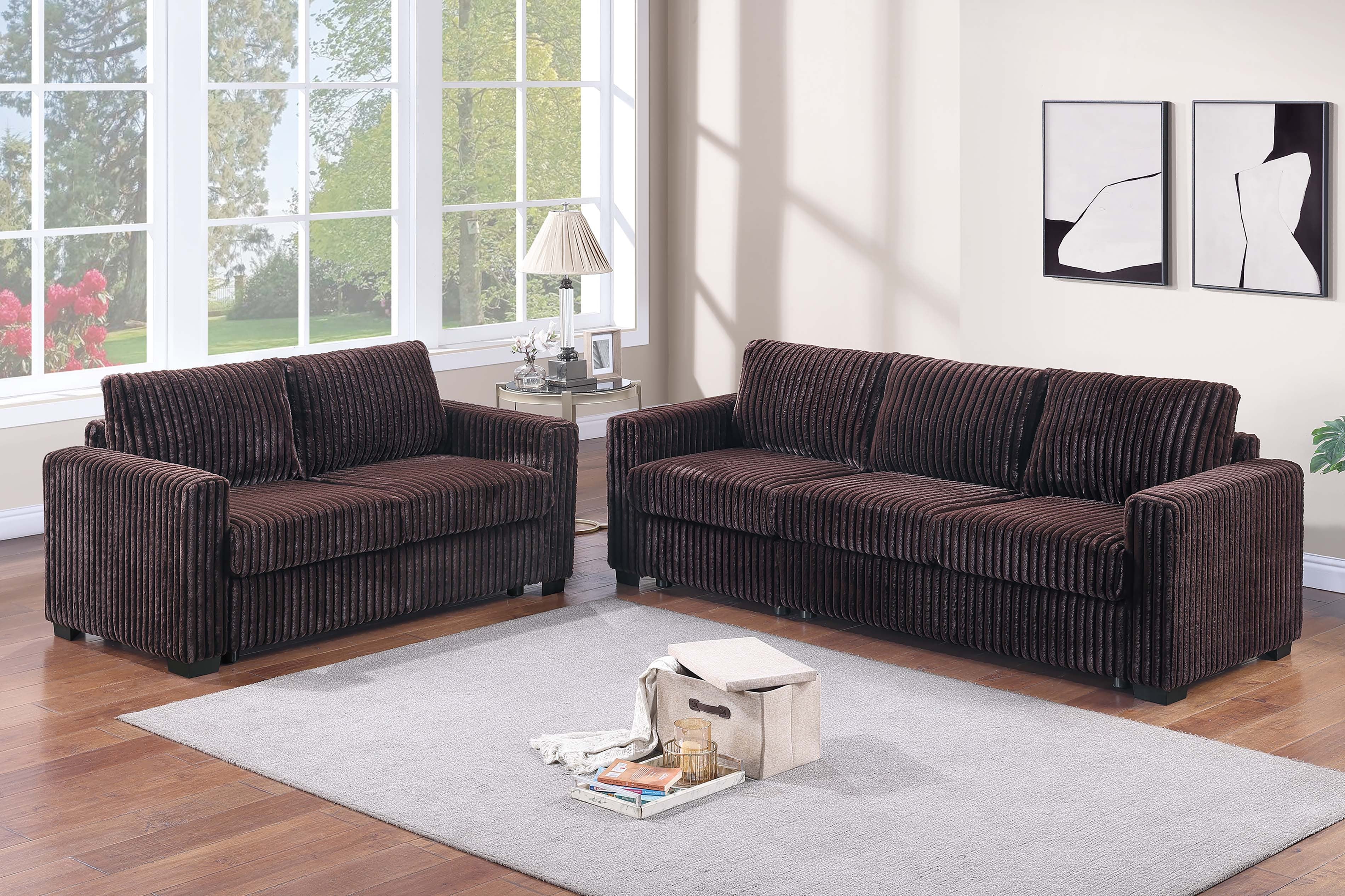 2-Piece Sofa Set - Coffee