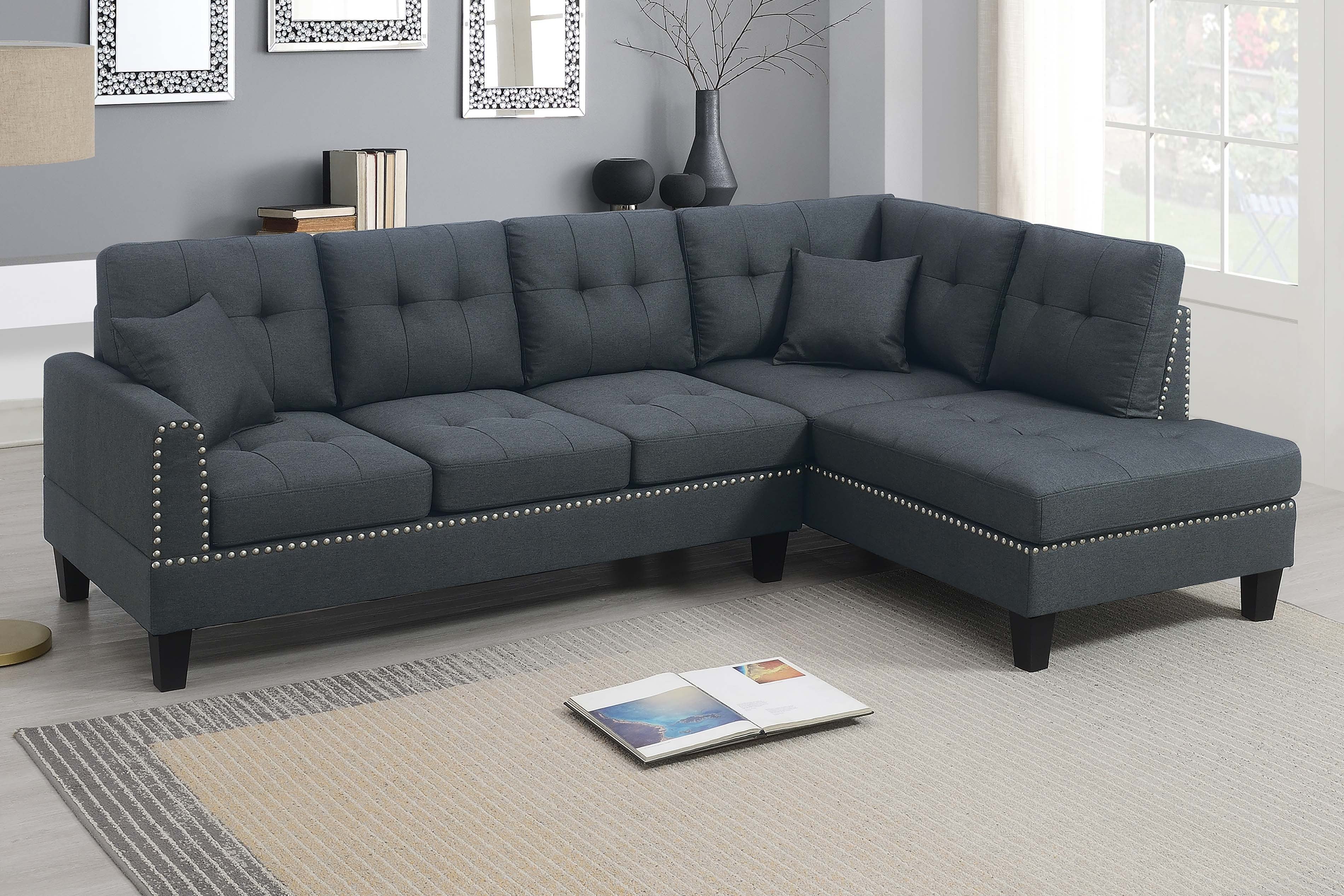 2-Piece Sectional Set - Charcoal