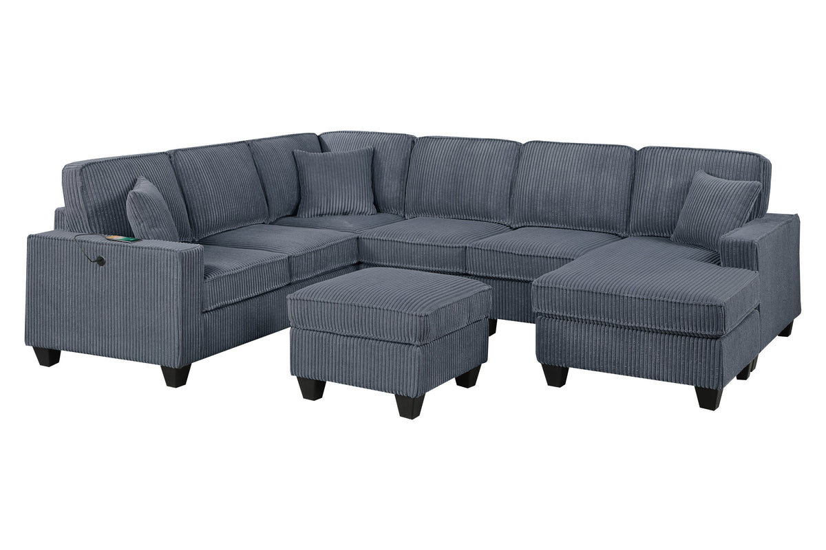 5-Pc Sectional Sofa - Dark Gray