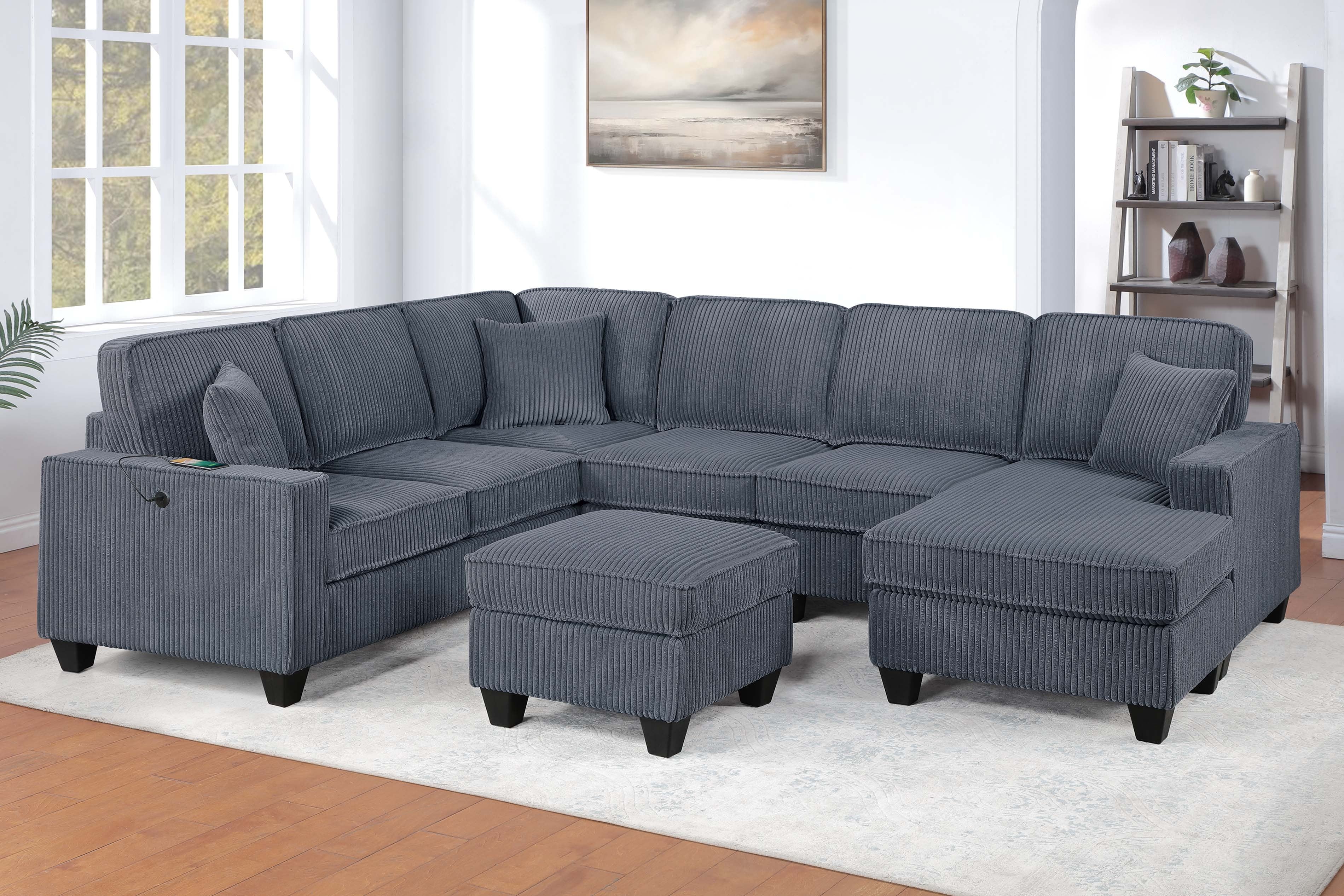 5-Piece Sectional Set - Dark Gray