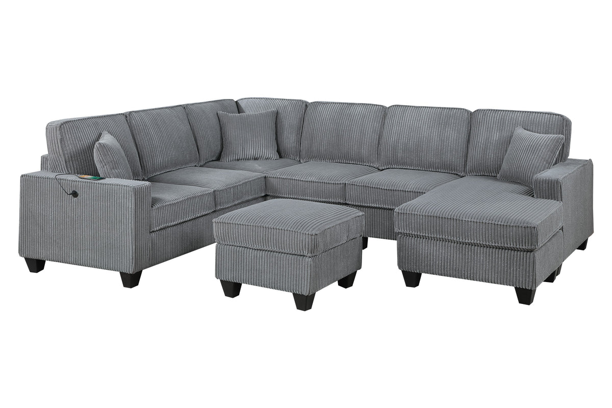 5-Pc Sectional Sofa - Fog