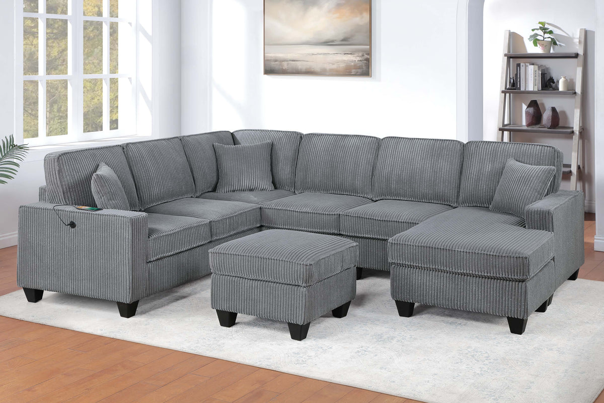 5-Pc Sectional Sofa - Fog