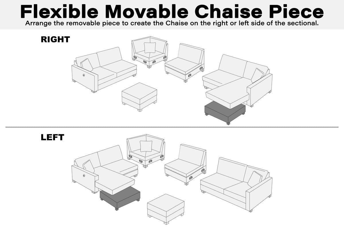 5-Pc Sectional Sofa - Slate Black
