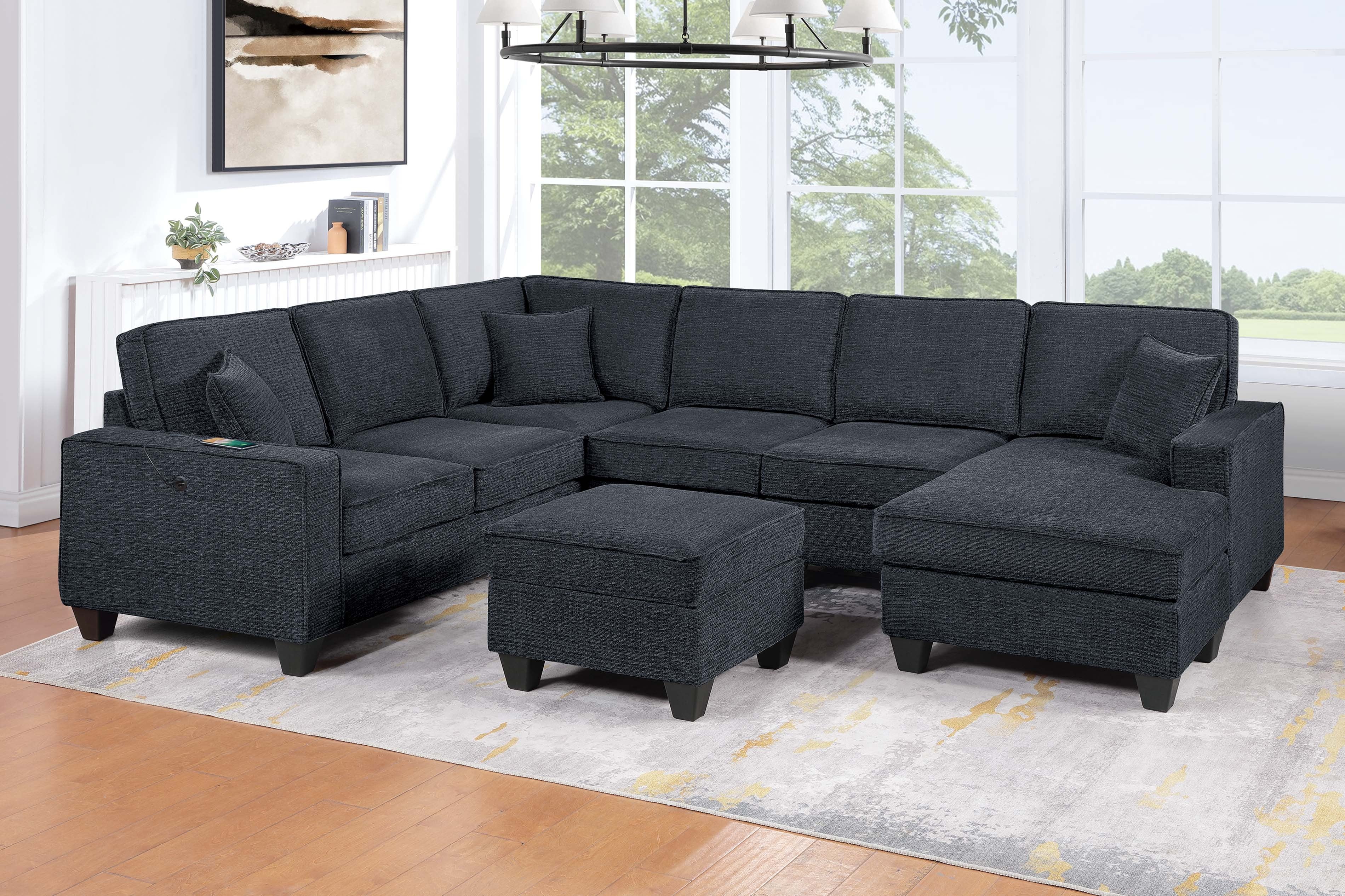 5-Piece Sectional Set - Slate Black