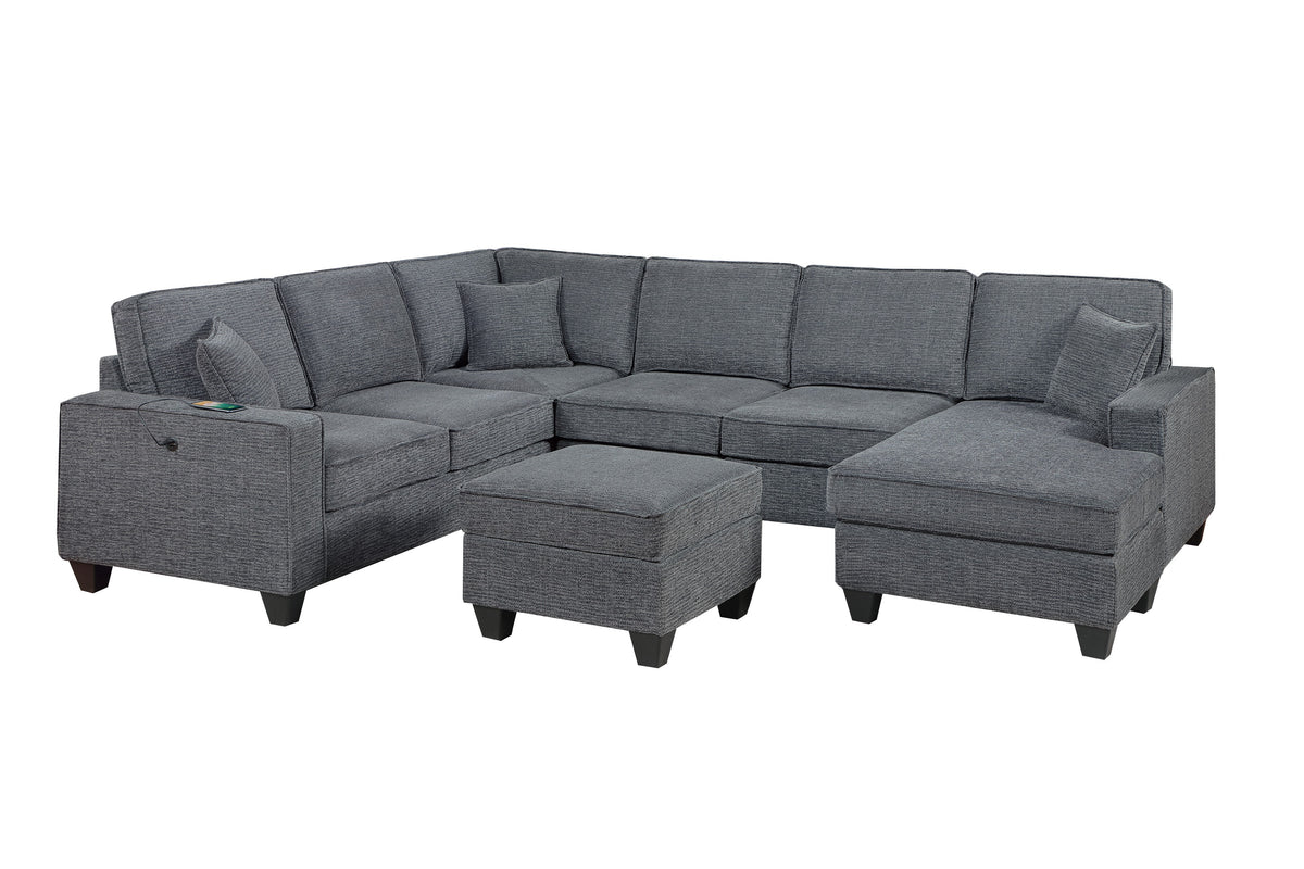 5-Pc Sectional Sofa - Slate Gray