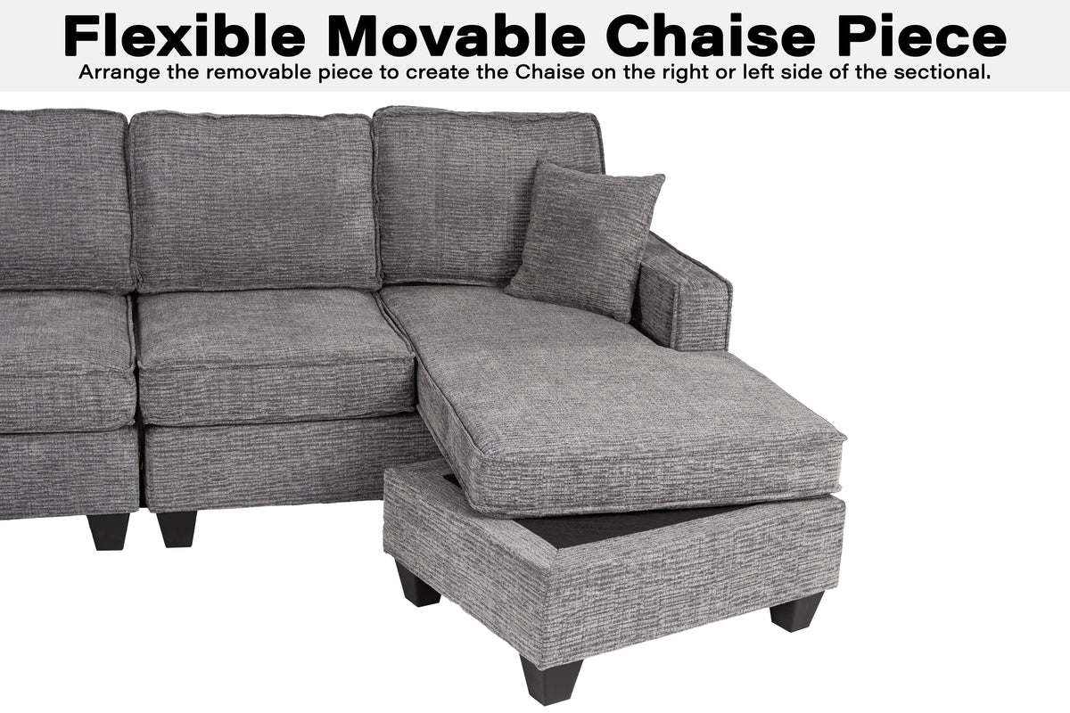 5-Pc Sectional Sofa - Slate Gray