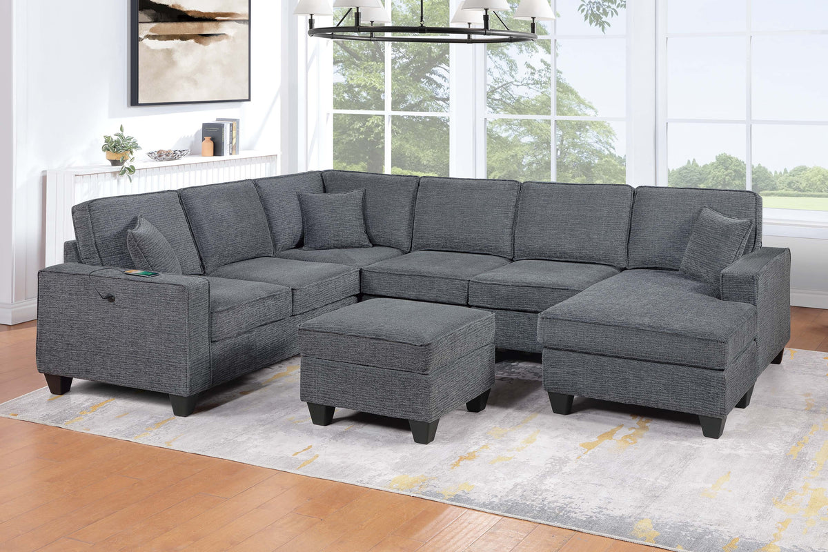 5-Pc Sectional Sofa - Slate Gray