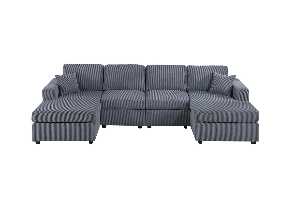 Sectional Set W/ 2 Accent Pillows - Dark Gray