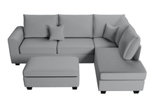 Load image into Gallery viewer, 3-Pc Sectional Set W/ 2 Accent Pillows - Fog