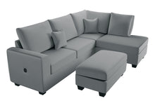 Load image into Gallery viewer, 3-Pc Sectional Set W/ 2 Accent Pillows - Fog