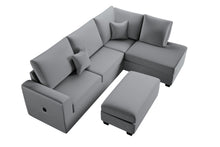 Load image into Gallery viewer, 3-Pc Sectional Set W/ 2 Accent Pillows - Fog
