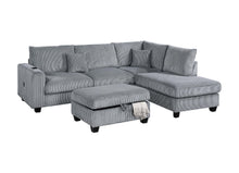 Load image into Gallery viewer, 3-Pc Sectional Set W/ 2 Accent Pillows - Fog