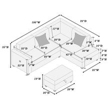 Load image into Gallery viewer, 3-Pc Sectional Set W/ 2 Accent Pillows - Fog