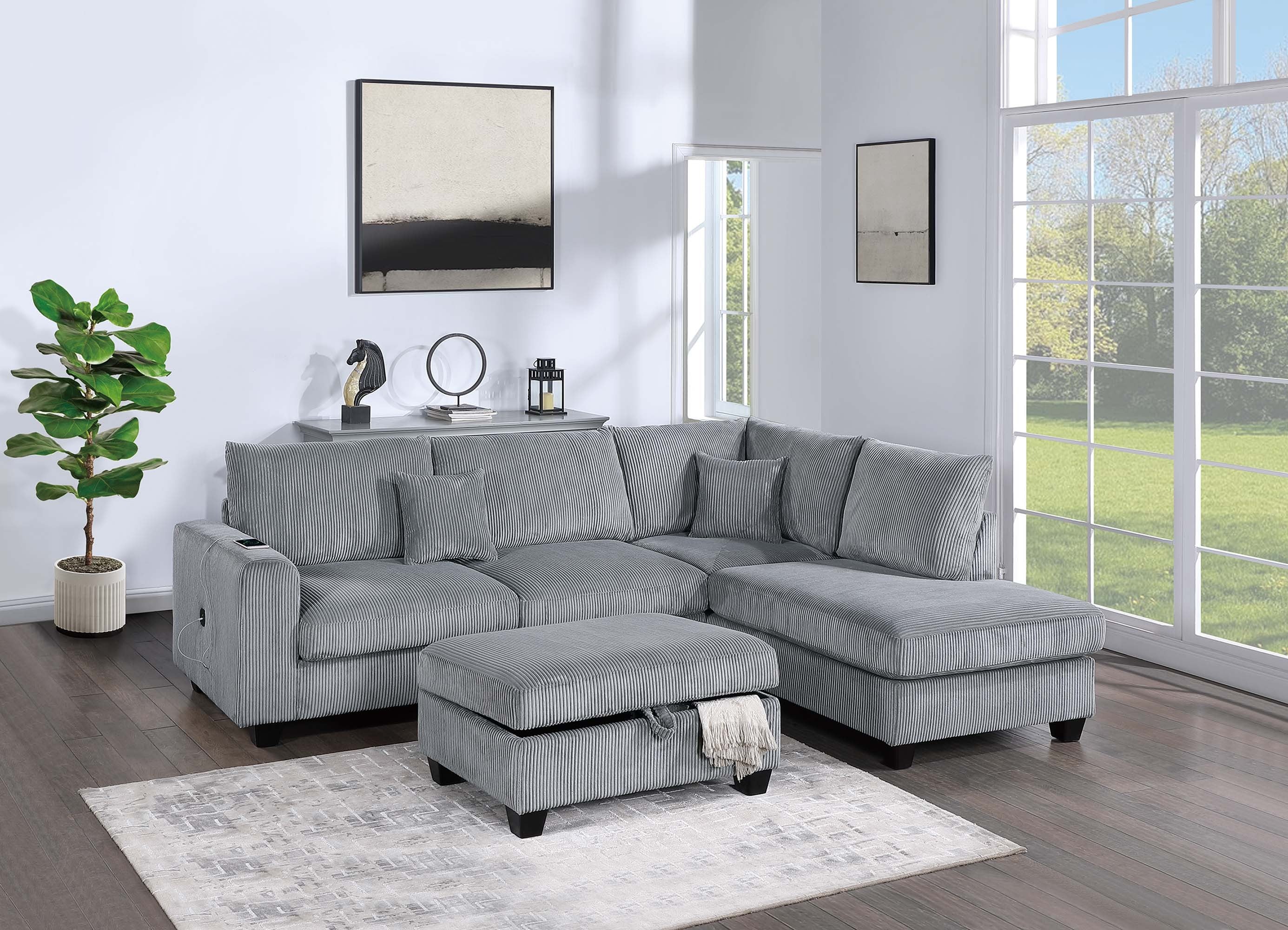 3-Piece Sectional Set - Fog