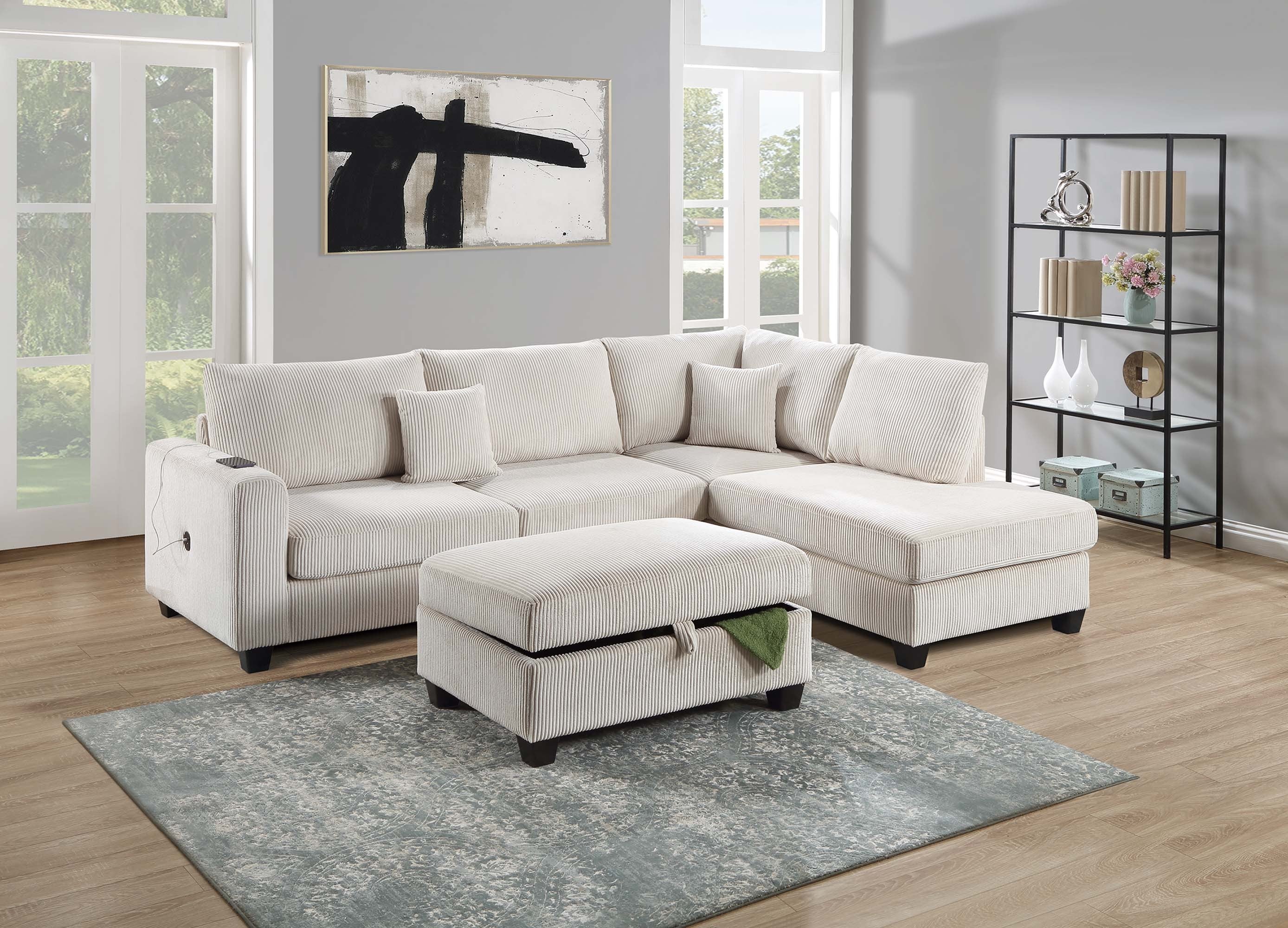 3-Piece Sectional Set - Ivory