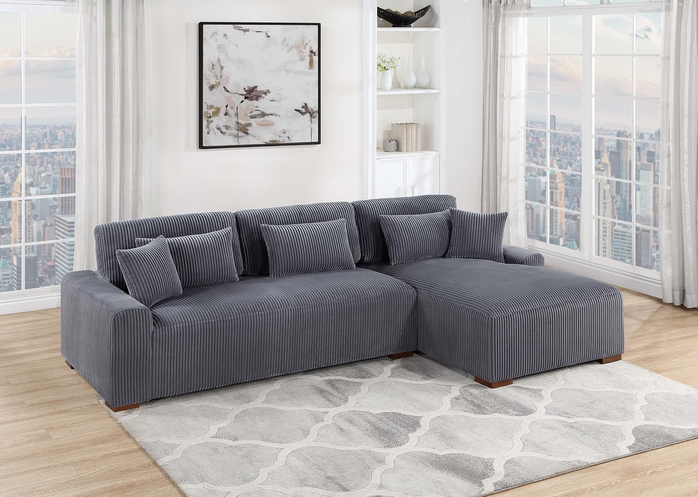 2-Piece Sectional Set Xl - Dark Gray