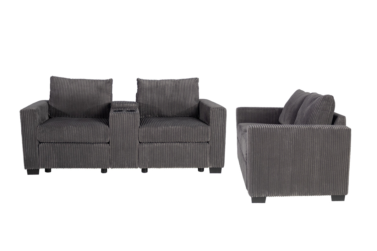 2-Pc Sofa Set - Dark Gray