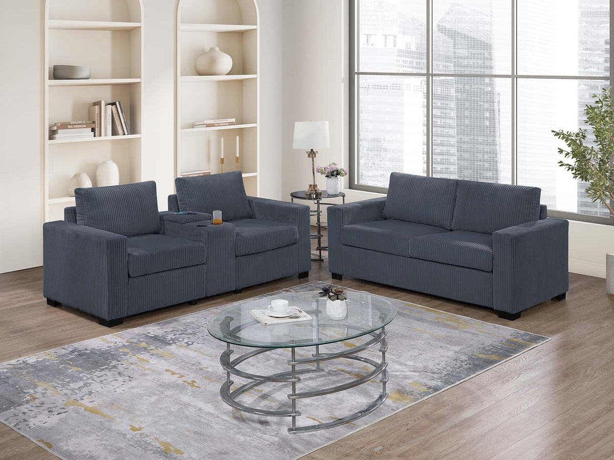 2-Pc Sofa Set - Dark Gray