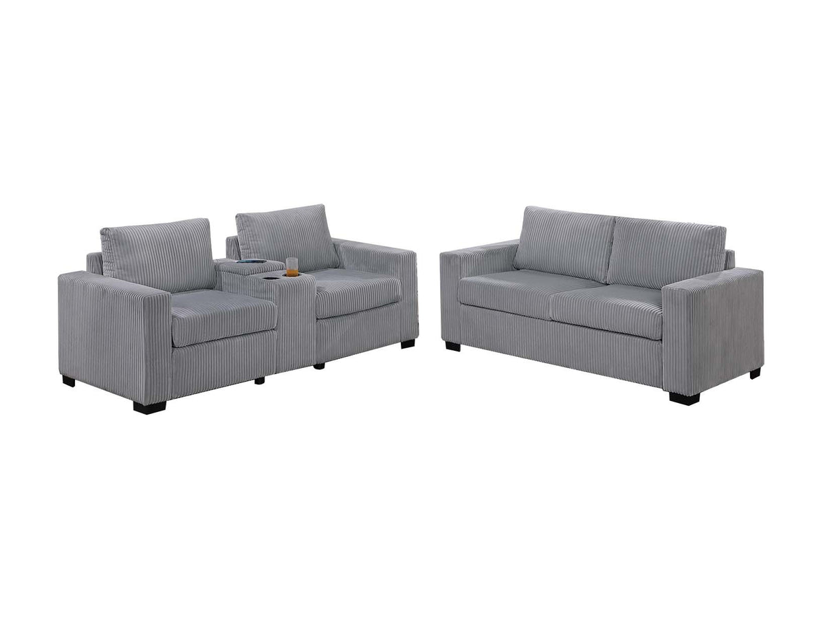 2-Pc Sofa Set - Light Gray