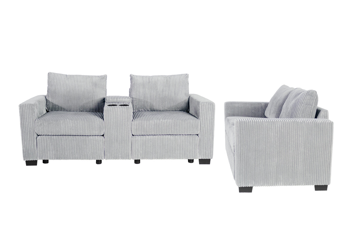 2-Pc Sofa Set - Light Gray