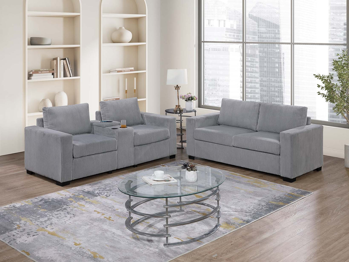 2-Pc Sofa Set - Light Gray