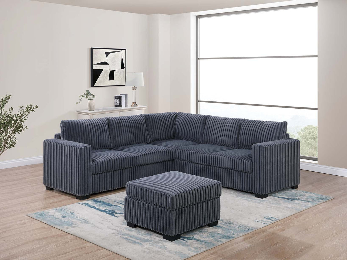 4-Pc Sectional Sofa - Dark Gray