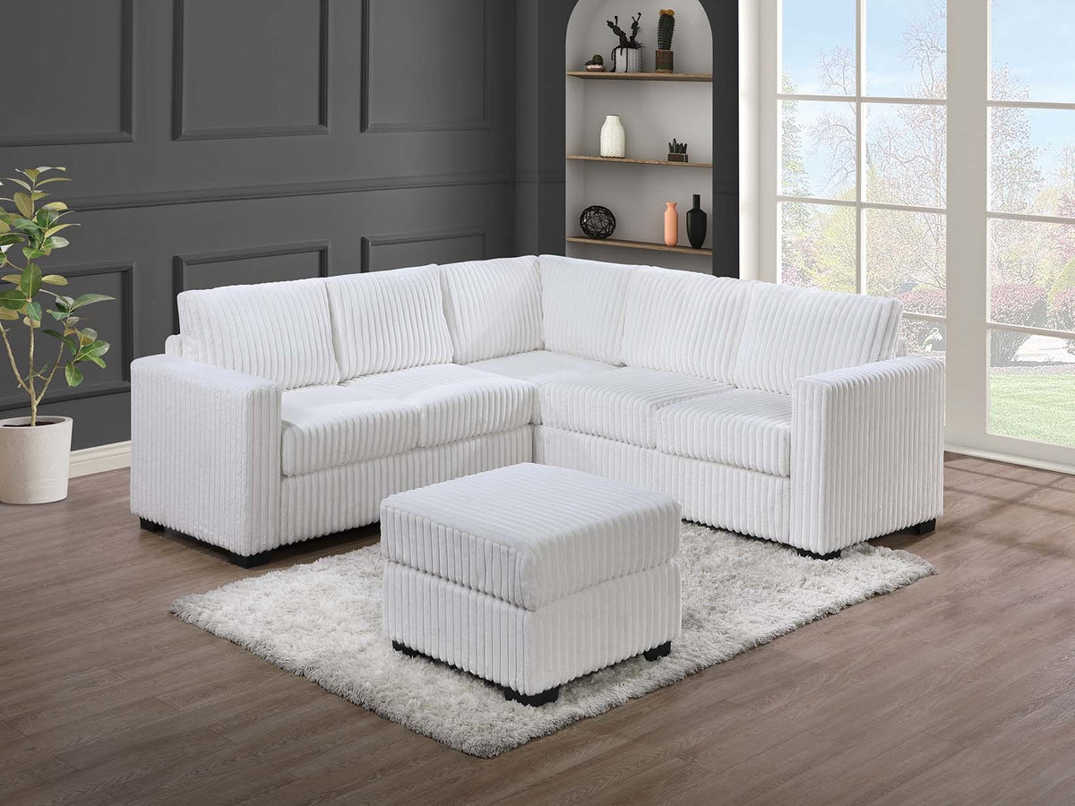 4-Pc Sectional Sofa - Milk