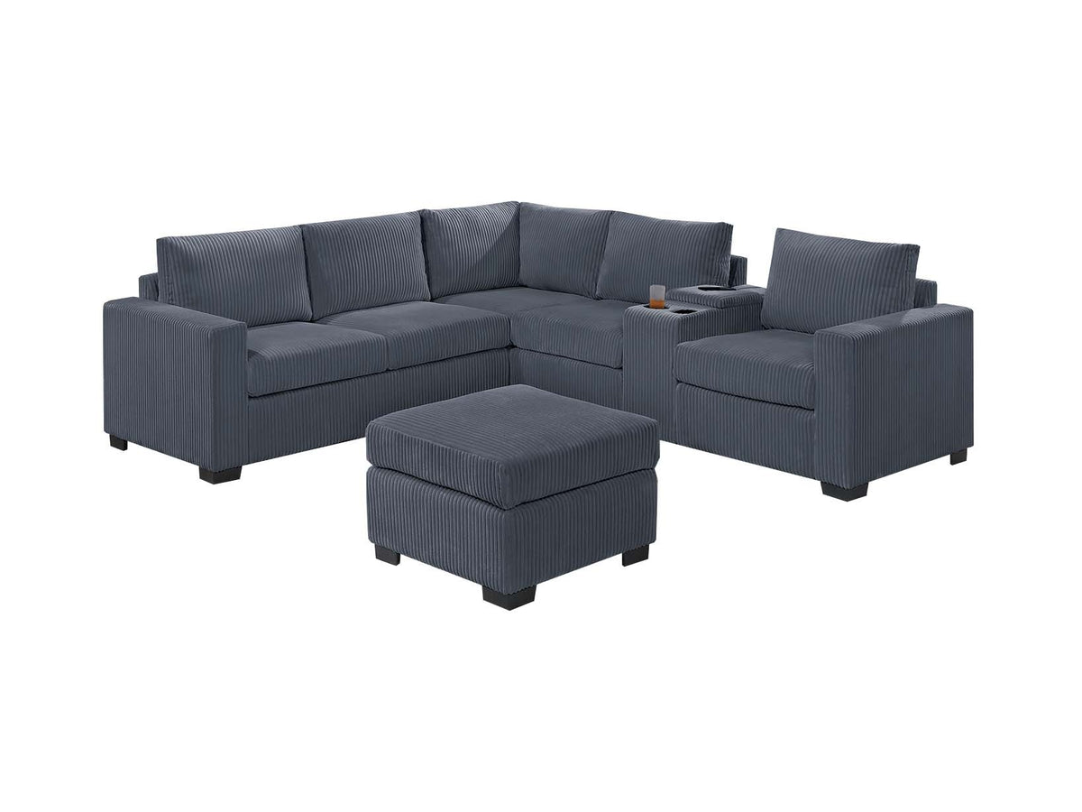 4-Pc Sectional Sofa - Dark Gray