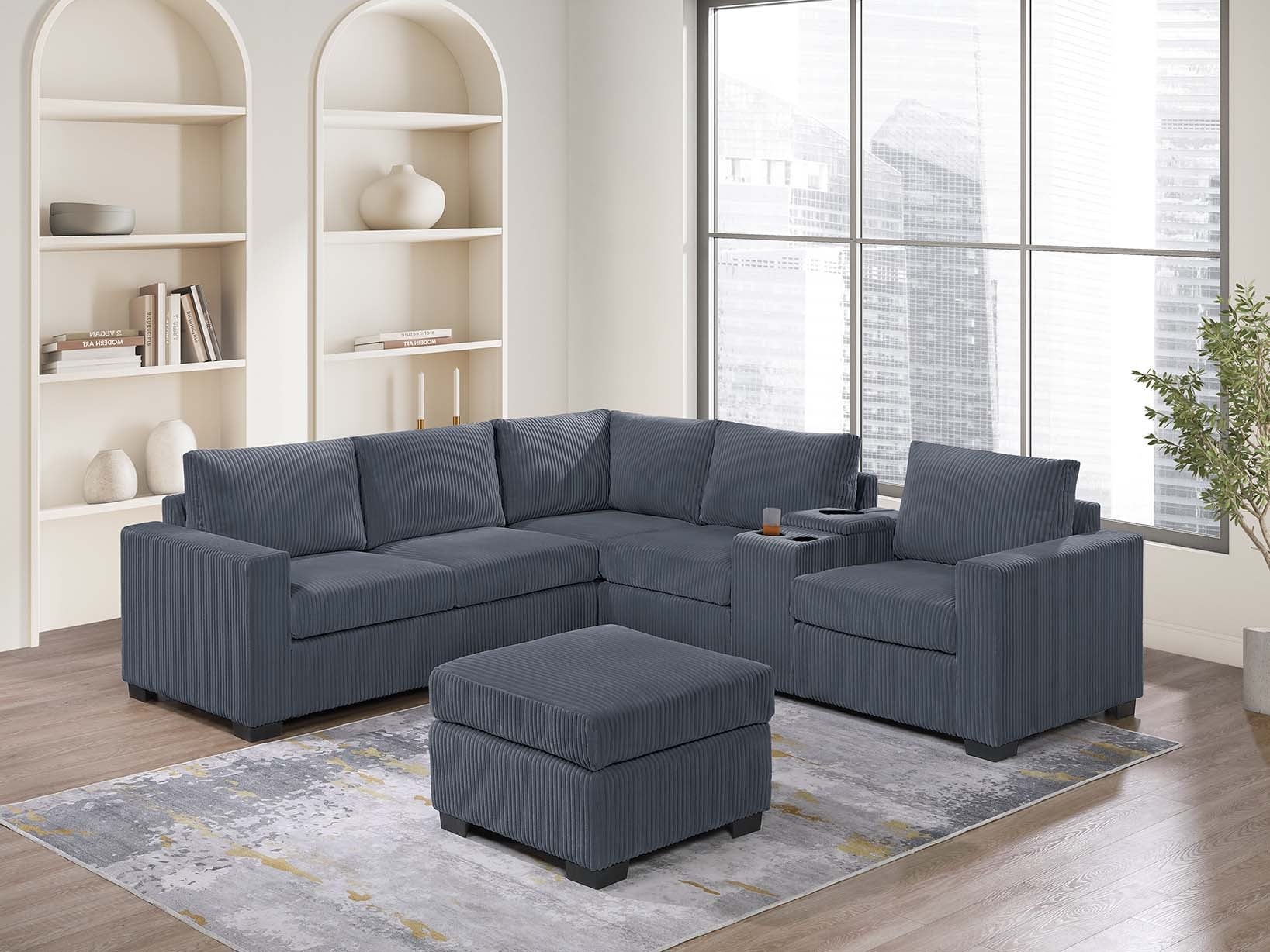 4-Piece Sectional Set W/ Ottoman