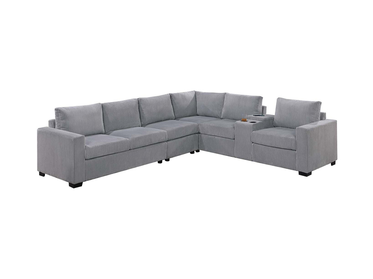 4-Pc Sectional Sofa - Light Gray