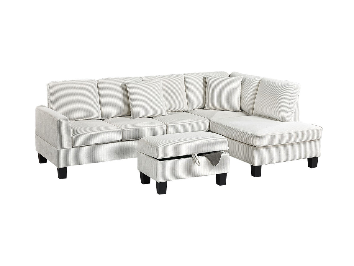 3-Pc Sectional Sofa - Beige