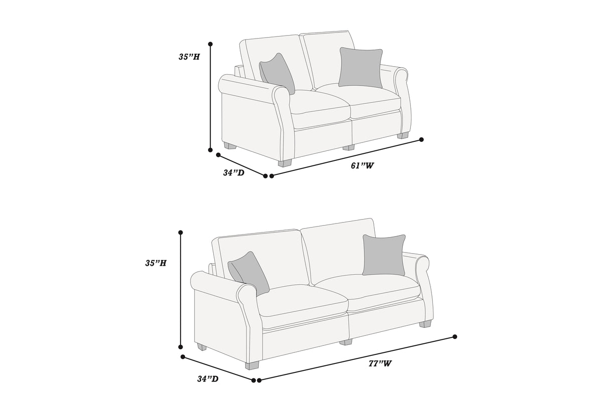 2-Pc Sofa Set - Black